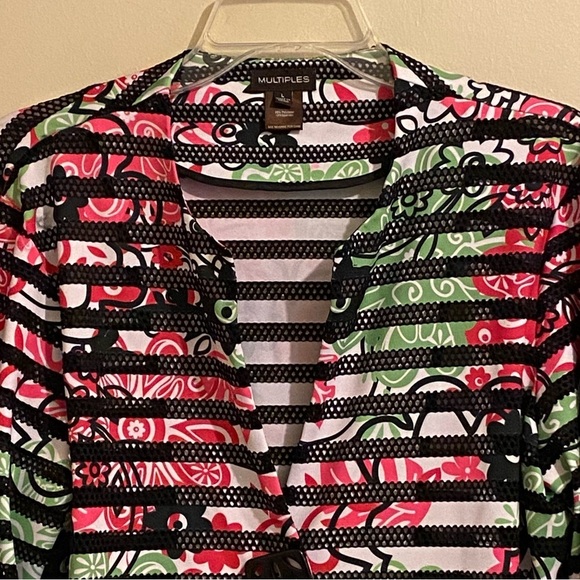 Multiples Women’s Size Large Top One Button Cuff Sleeve Cover Up Lightweight - Picture 3 of 13